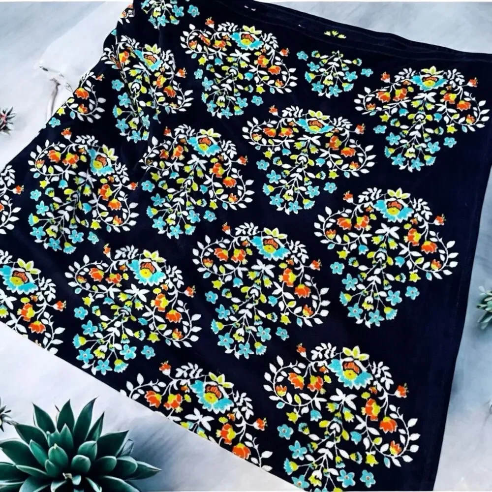 Vera Bradley Chandelier Floral Plush Throw Blanket 50x80 XL Fleece Blue Boho